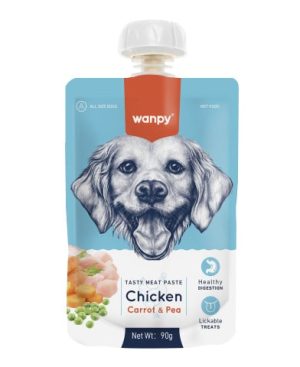 Wanpy Chicken, Carrot & Pea 90g - poslastica za pse