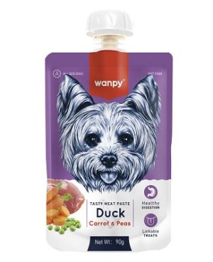 Wanpy Duck, Carrot & Pea 90g - poslastica za pse